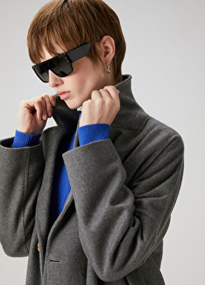 Beymen Club Gri Yün Palto - 5