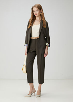 Beymen Club Khaki Palm Print Blazer - 3