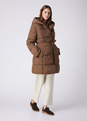 Beymen Club Haki Kapüşonlu Puffer Kaban - 6