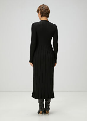 Beymen Club Siyah Midi Triko Elbise - 5