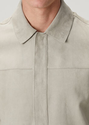 Beymen Club Gri Süet Deri Gömlek - 9