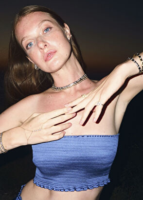 Foen Drova Dance Pırlanta Taşlı 14 Ayar Altın Kadın Şahmeran - 5