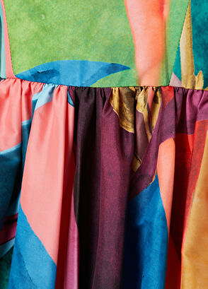 Beymen Club Colorblocked Dev Yaprak Desenli Uzun Elbise - 5