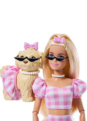 Barbie Uyumlu Dostlar Sarı Saçlı Bebek ve Köpekçiği JFP36 - 4