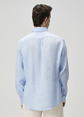 Beymen Club Comfort Fit Light Blue Linen Shirt - 6