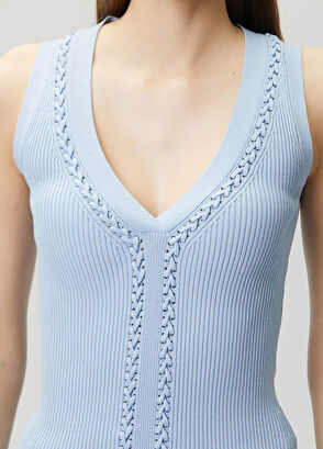 Join Us Blue Handcrafted Knitted Blouse - 5