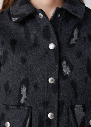 Beymen Club Anthracite Leopard Print Jacket - 8