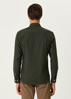 Beymen Club Slim Fit Dark Khaki Oxford Shirt - 5