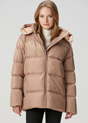 Beymen Club Açık Kahverengi Kapüşonlu Puff Mont - 3