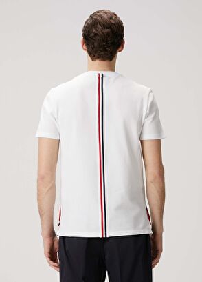 Thom Browne Beyaz Logo Detaylı T-shirt - 4