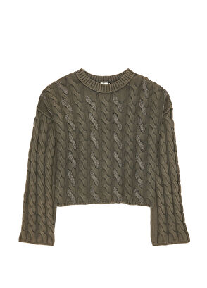 Beymen Club Khaki Hair Braided Sweater - 8