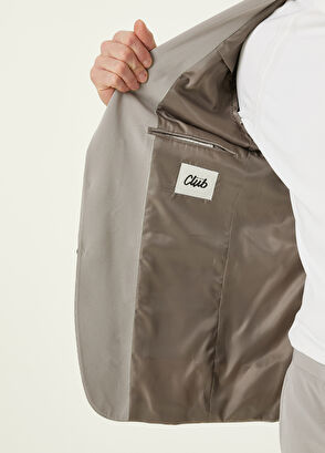 Beymen Club Slim Fit Drop 6 Bej Gofreli Takım Elbise - 8