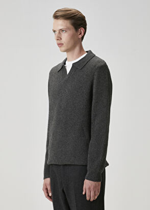 Beymen Club Grey Melange Cashmere Blend Sweater - 4
