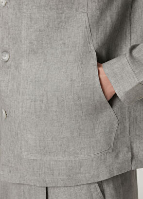 Beymen Club Gri Keten Dış Gömlek - 8