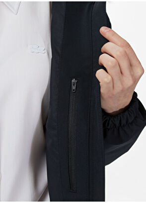 Siyah Baskılı Kapüşonlu Regular Fit Kadın Yağmurluk - Görsel 6