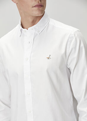 Beymen Club Comfort Fit Beyaz Oxford Gömlek - 7