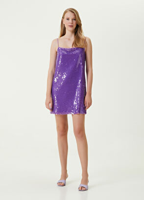 Beymen Club Lilac Embroidered Mini Cocktail Dress - 4