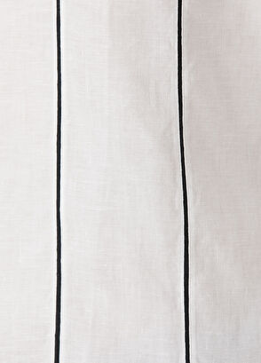 Beymen Club Comfort Fit Beyaz Dikey Biyeli Keten Gömlek - 8