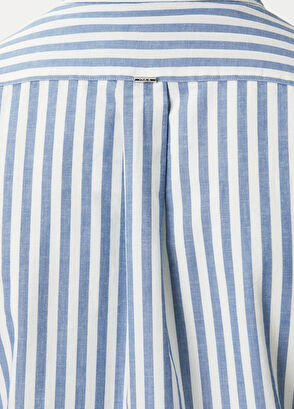 Beymen Club Blue White Comfort Fit Striped Outer Shirt - 8