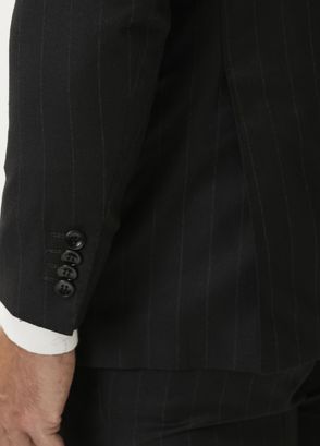 Kiton Black Stripe Pattern Wool Suit - 6