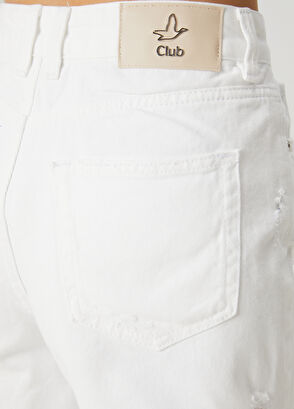 Beymen Club Kırık Beyaz Denim Şort - 5