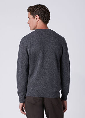 Beymen Club Anthracite Diamond Patterned Wool Sweater - 6