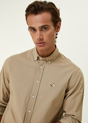 Beymen Club Comfort Fit Vizon Gabardin Dokulu Gömlek - 7