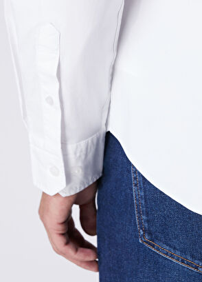 Beymen Club Slim Fit White Lycra Oxford Shirt - 7