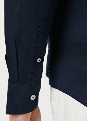 Beymen Club Comfort Fit Linen Shirt With Tonal Embroidery - 7