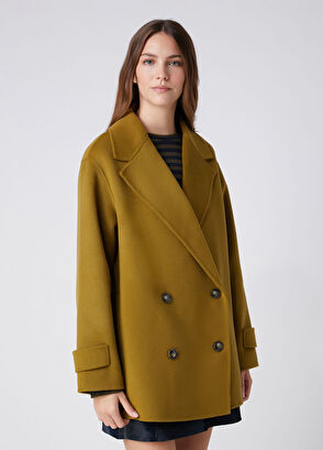 Beymen Club Handmade Green Double-Breasted Wool Short Jacket - 7