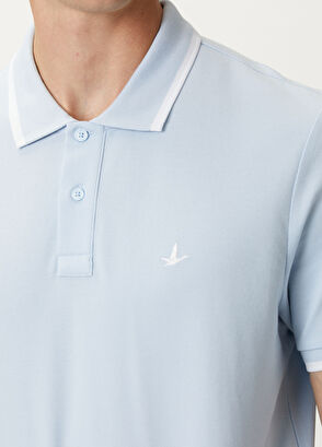 Beymen Club Light Blue White Polo Buttoned T-Shirt - 5