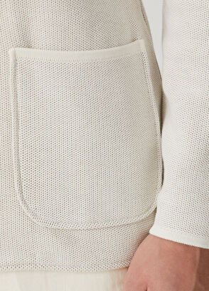 Maurizio Baldassari Brera White Jacquard Knit Jacket - 6