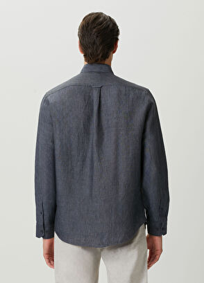 Beymen Club Comfort Fit Italian Collar Delave Linen Shirt - 5