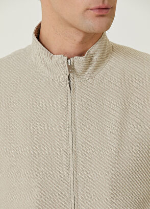 Beymen Club Bej Diyagonal Dokulu Örme Mont - 6