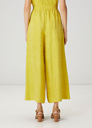 Beymen Club Neon Sarı İpek Görünümlü Jakarlı Pantolon - 5