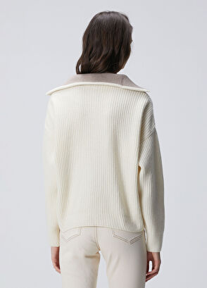 Network Limited Kırık Beyaz Yün Kazak - 5