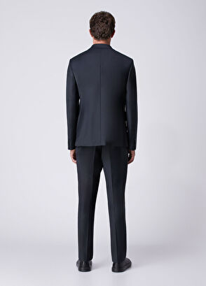 Beymen Club Black Pinstripe Pattern Wool Suit - 6