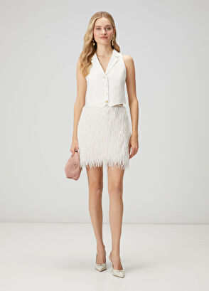 Beymen Club Kırık Beyaz Keten Yelek - 3