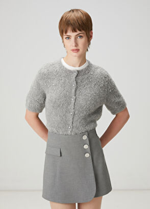 Beymen Club Gri Taş İşlemeli Hırka - 3