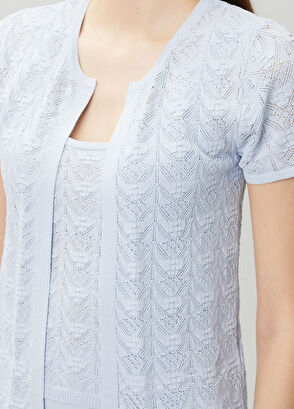 Join Us Blue Knit Cardigan - 5
