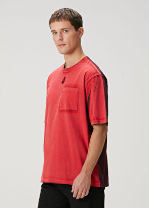 McQueen Kırmızı Colorblocked Detaylı T-shirt - 3