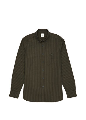 Beymen Club Slim Fit Khaki Embossed Textured Shirt - 8