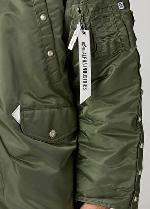 Alpha Industries Haki Kapüşonlu Parka - 6