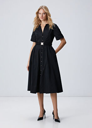 Network Siyah Tafta Elbise - 3