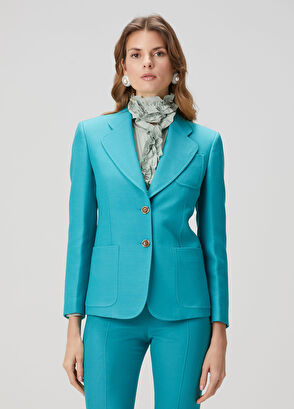 Valentino Mavi Yün Ceket - 4