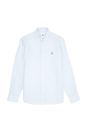 Beymen Club Comfort Fit Açık Mavi Keten Gömlek - 8