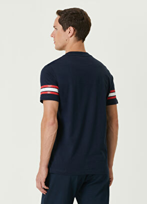 Beymen Club Navy Blue Stripe Printed Logo T-shirt - 5