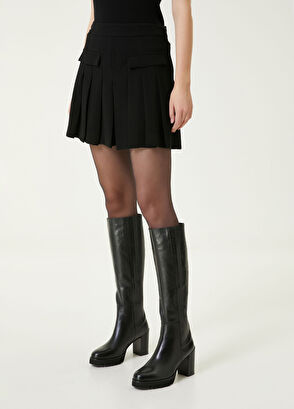 Beymen Club Siyah Mini Krep Şort Etek - 3