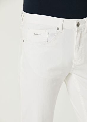 Beymen Club Slim Fit Beyaz Jean Pantolon - 4