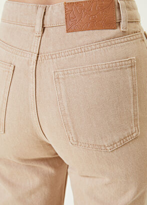 Beymen Club Klasik Mom Fit Bej Jean Pantolon - 4